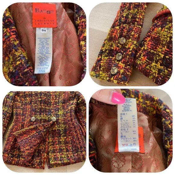 Auc Christian Lacroix Boucle Tweed 2 pisses suit - Picture 5 of 15